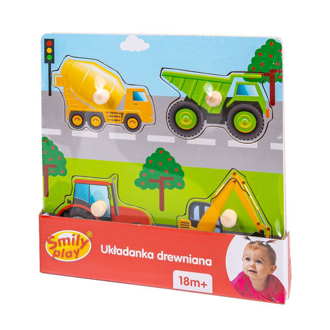 Smily Play drvene puzzle građevinska vozila