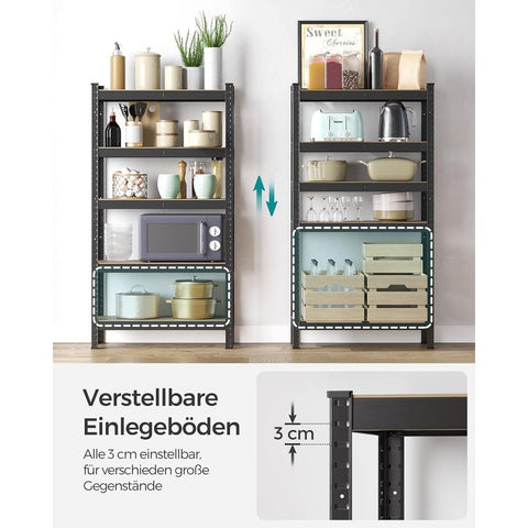SONGMICS Teška Polica 30 x 75 x 150 cm Smeđe-Crna, GLR030B21