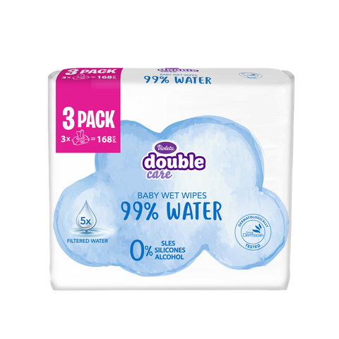 Violeta Water Care Baby vlažne maramice 99% voda 3*56