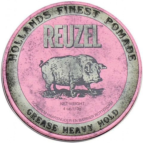 REUZEL Styling Pink Pomade Grease Heavy Hold Pomada za kosu s jakim učvršćivanjem i sjajem za muškarce 113g