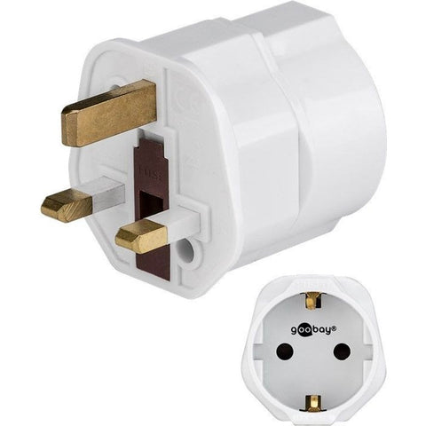 Putni adapter engleski utikač-šuko utičnica, bijeli