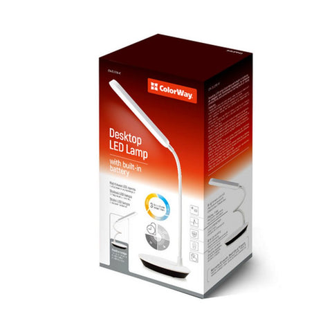 LED Stolna Lampa ColorWay Prijenosna i Fleksibilna 360 Bijela