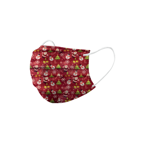 Zaštitne maske Christmas Red - medicinske TIP 2R troslojne - 10 kom