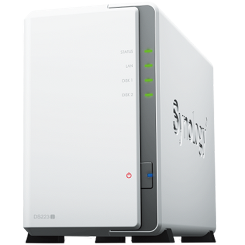 Synology DS223j NAS Server, 2-bay, 4-core 1.7 GHz, 1 GB DDR4