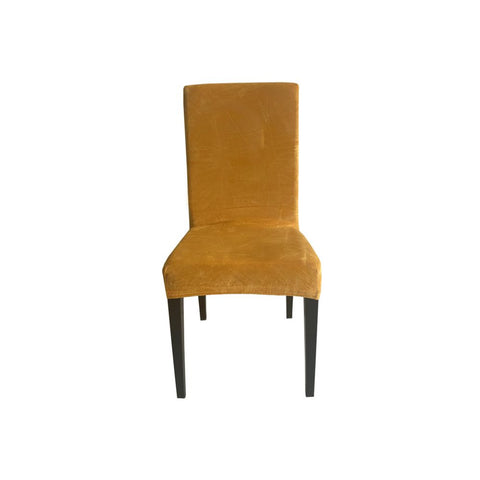 Navlaka za stolicu rastezljiva Velvet žuta 45x52 cm, set od 2 kom,