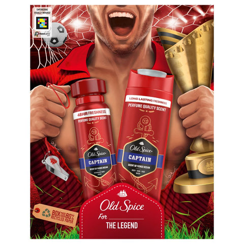 Old Spice Captain Footballer poklon paket s dezodoransom u spreju i gelom za tuširanje