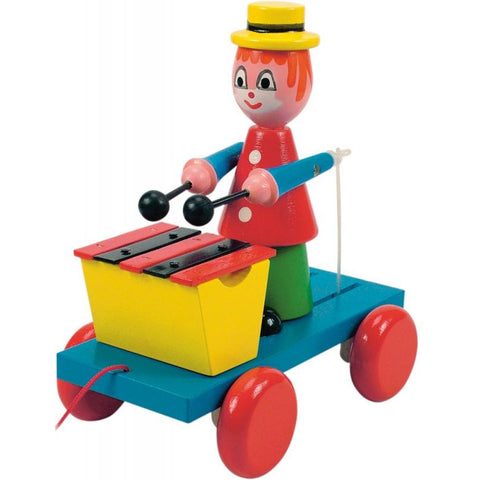 Woody drveni klaun sa ksilofonom na vučenje