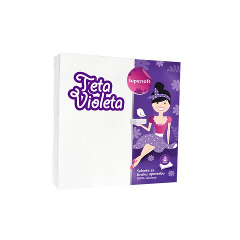 Violeta salvete dvoslojne 25/1 super soft, bijele