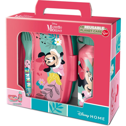 Disney Minnie Set: Aparat za Sendviče s Priborom i Aluminijska Boca 400ml