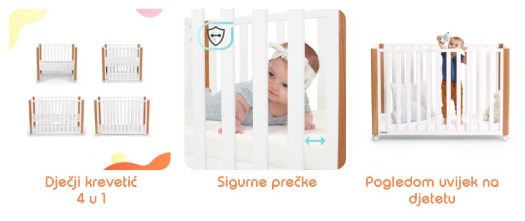 Kinderkraft krevetić KOYA 4u1 + madrac