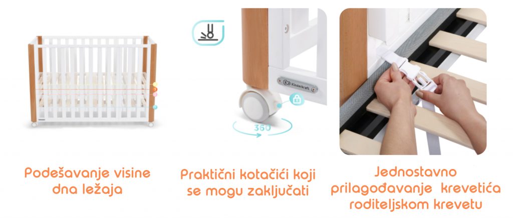 Kinderkraft krevetić KOYA 4u1 + madrac