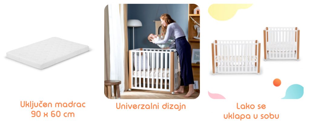 Kinderkraft krevetić KOYA 4u1 + madrac