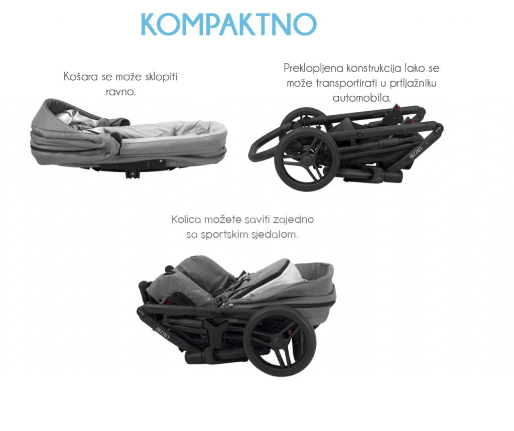 Dječja kolica Kunert Lazzio Premium Copper, boja 11 2u1