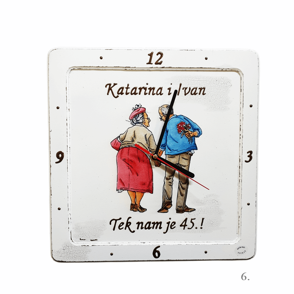 Personalizirani unikatni zidni satovi – poklon za godišnjicu braka - 6. - 1701