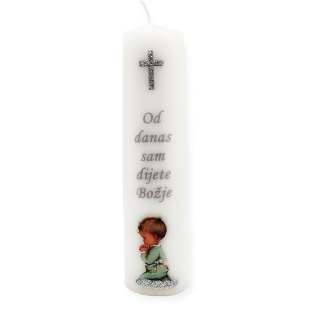 Personalizirana krsna svijeća - srebrna Š1764