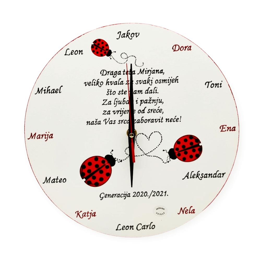 Zidni sat Poklon za tete/odgojiteljice u vrtiću!  Š17913