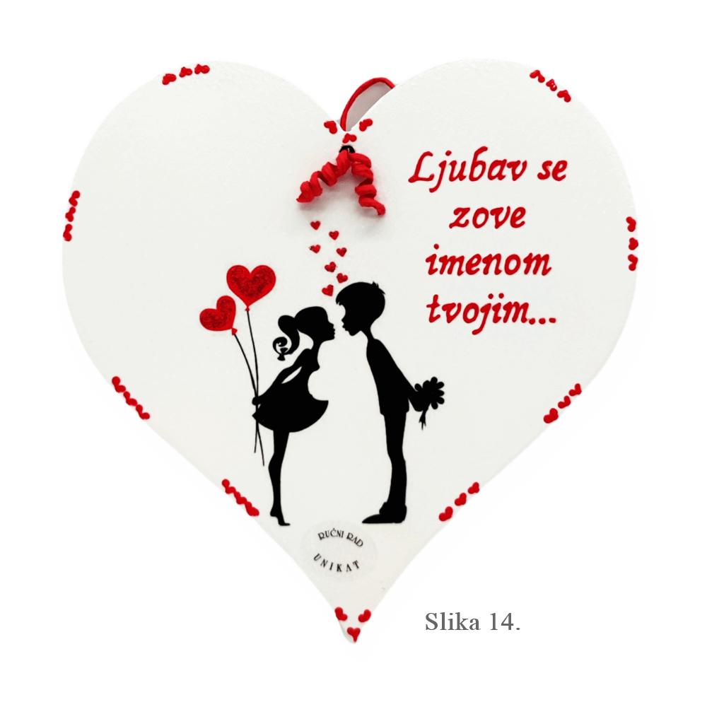 Drveno srce s rukom pisanim tekstom – unikatni poklon za Ljubav