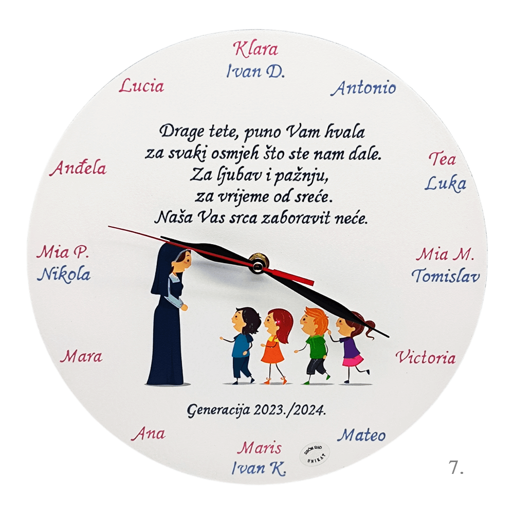 Personalizirani zidni satovi – Unikatni dar zahvalnosti za učiteljice i tete u vrtiću - 7. - 17925