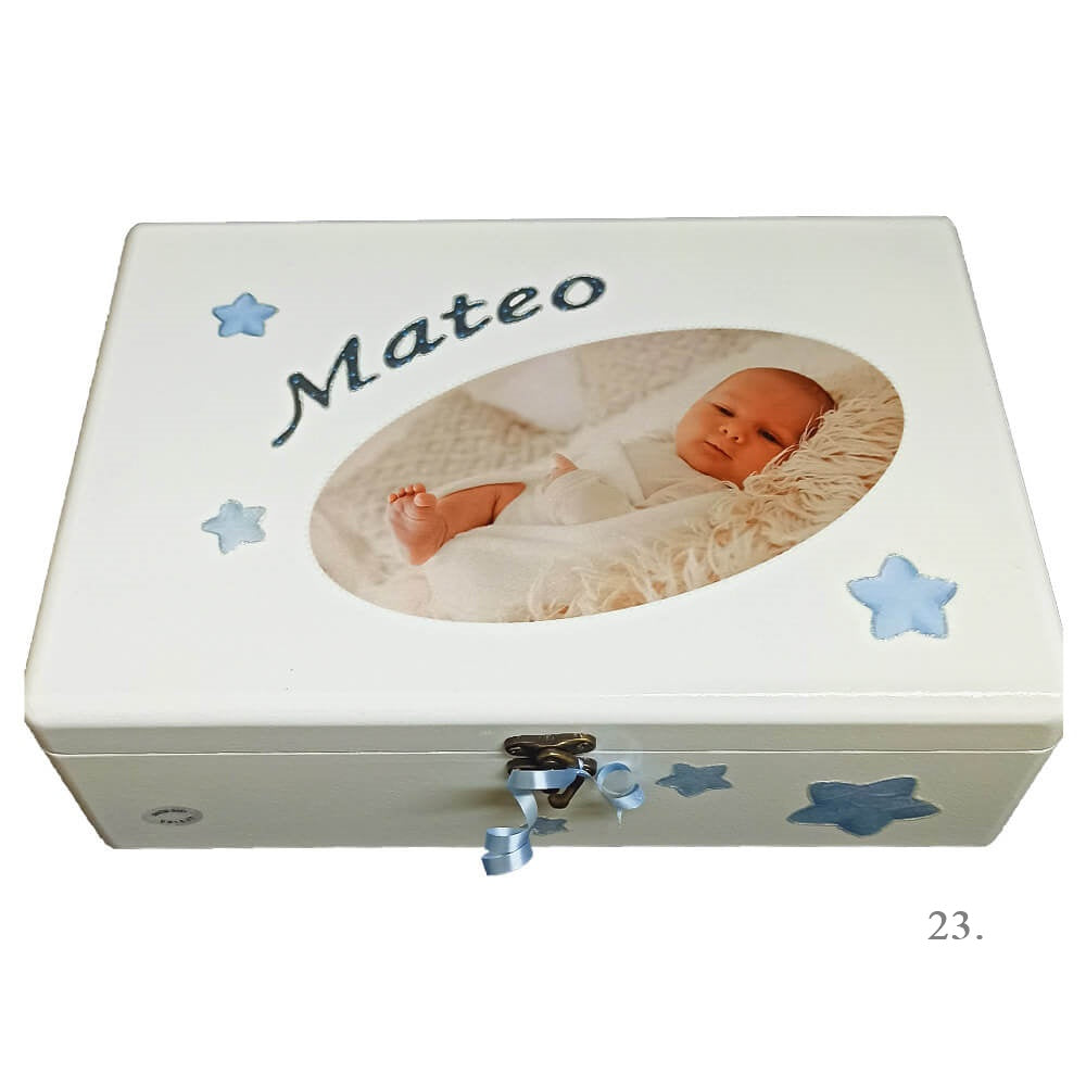 Kutija uspomena personalizirana imenom - poklon za rođenje, krštenje ili rođendan djeteta - 23. 20x30x10cm - 18022