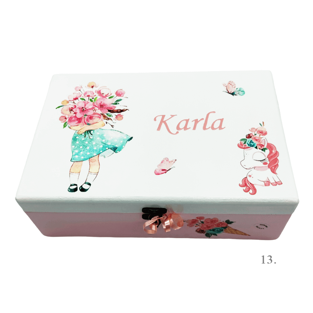 Kutija uspomena personalizirana imenom - poklon za rođenje, krštenje ili rođendan djeteta - 13. 20x30x10cm - 154294