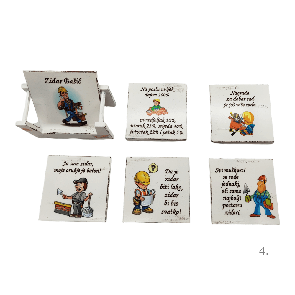 Originalni personalizirani podmetači za čaše – savršen poklon za nogometaše, lovce, ribolovce i majstore - 4.- 16348