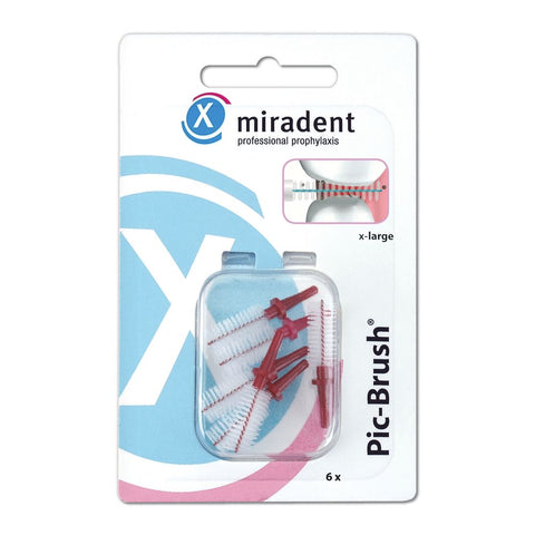 Miradent Pic-Brush, refill kit, bordeaux 6er