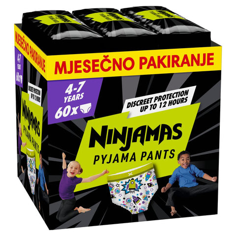 Pampers Ninjamas noćne gaćice za djevojčice i dječake, mjesečno pakiranje
