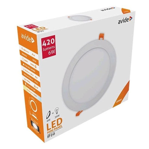 Avide panel LED okrugli ugradbeni 6W
