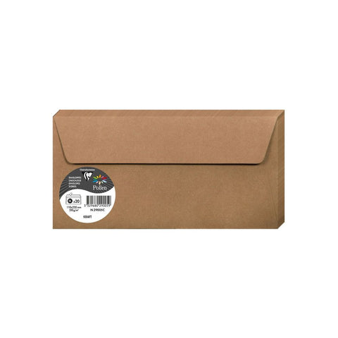 Clairefontaine kuverte Pollen 110x220mm 120gr kraft 1/20