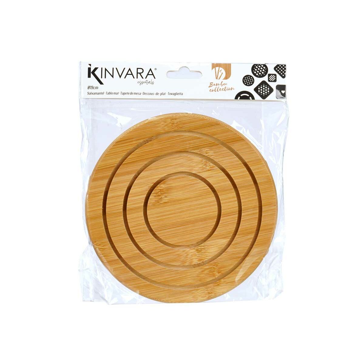 Podmetač Kinvara Prirodno Bambus Okruglo 19 x 1 x 19 cm (24 kom.)