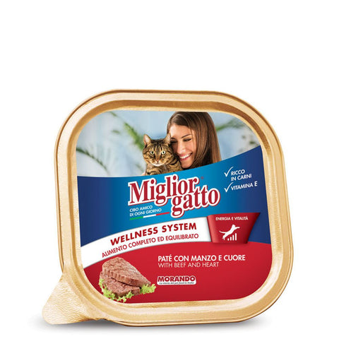 Miglior hrana za mačke u alu posudi, Goveđa srca, 100 g