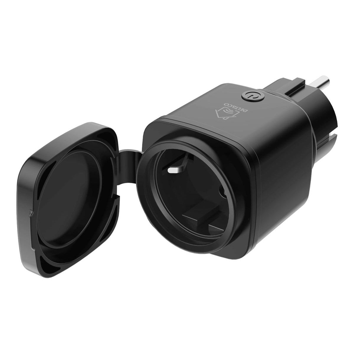 DELTACO SMART HOME utičnica za str VANJSKA, WiFi 2,4GHz, IP44, 1xCEE 7/3, 13A, timer, 220-240V, CRNA