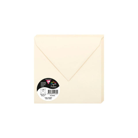 Clairefontaine kuverte Pollen 165x165mm 120gr cream 1/20