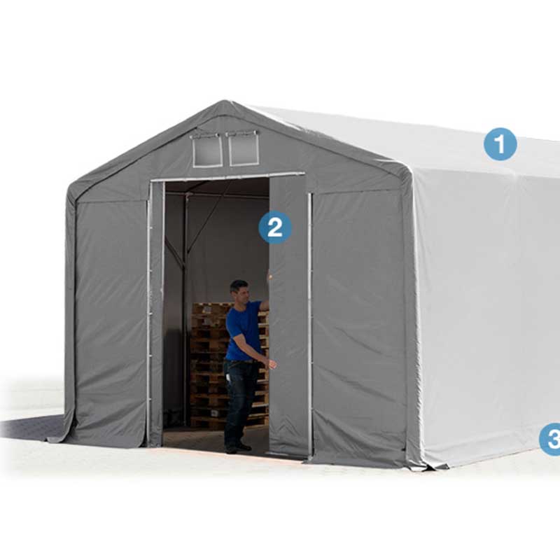 Skladišni šator PRIME 8x12x3,0 m 550 g/m²