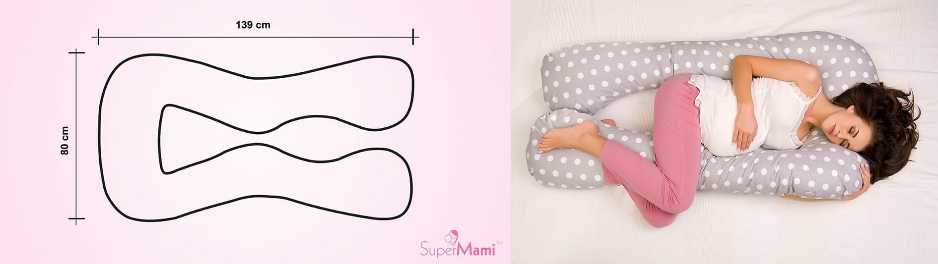 SuperMami Jastuk za dojenje tip U, boja 217 maslačak