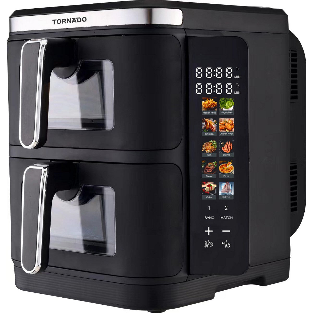 Tornado friteza na vrući zrak s dvije košare, 2×5,5 l (ukupno 11 l), 2×1400 W, 10