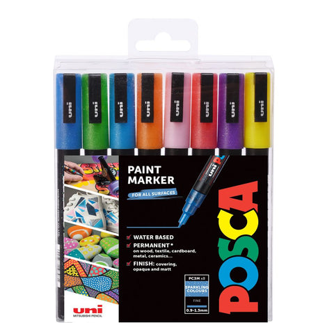 UNI POSCA marker pc-3m šljokaste boje 8/1