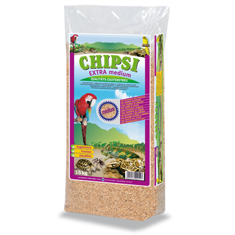 Chipsi Extra medium - stelja za gmazove i ptice - drveni komadići, 15kg