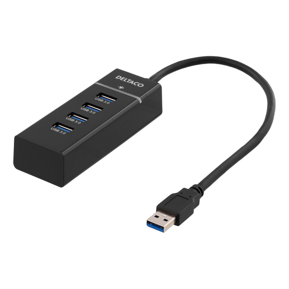 DELTACO HUB 3.0 4xUSB-A aluminijski, crni