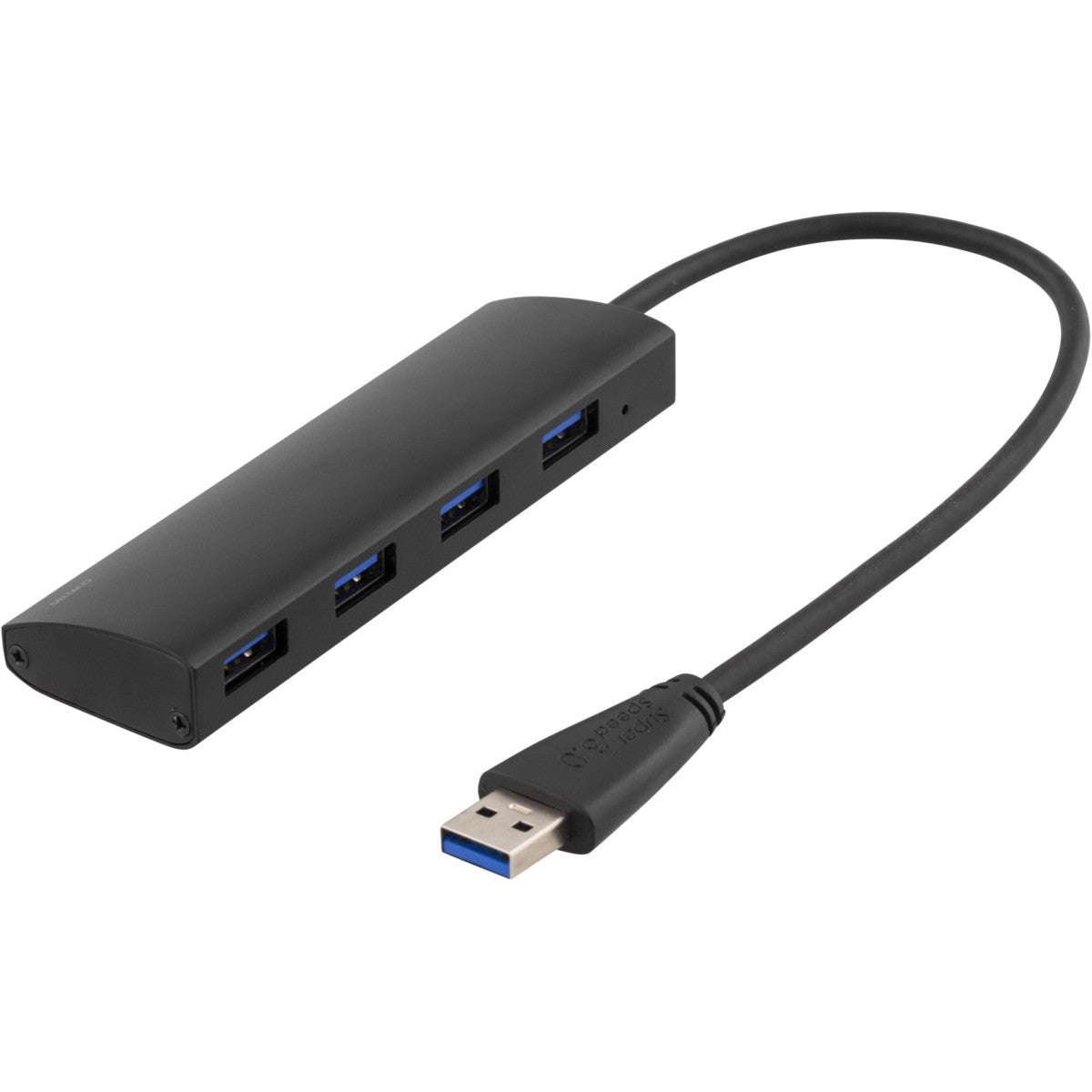 DELTACO USB 3.1 Gen 1 hub, 4xUSB-A ženski, aluminij, crna