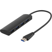 DELTACO USB 3.1 Gen 1 hub, 4xUSB-A ženski, aluminij, crna