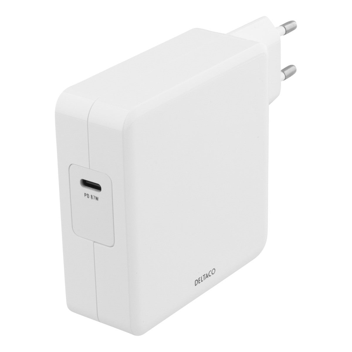 DELTACO Kućni Punjač1xUSB-C PD 87W - Fast charging, BIJELI