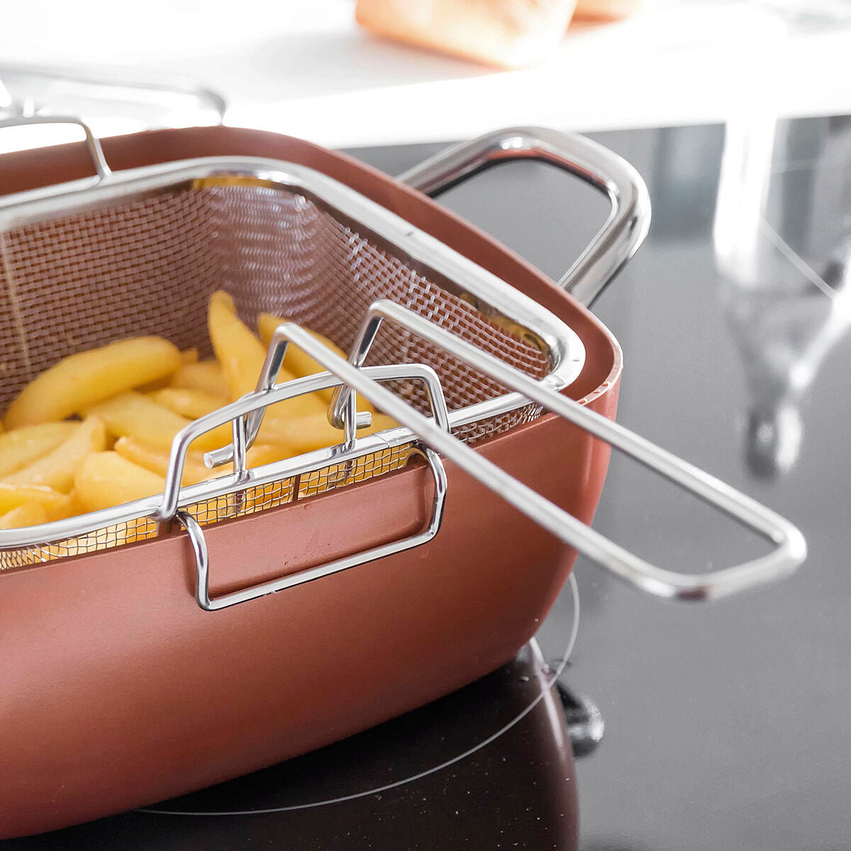 Set Višenamjenskih Keramičkih Tava 5 u 1 Copper Coppans InnovaGoods 4 Dijelova