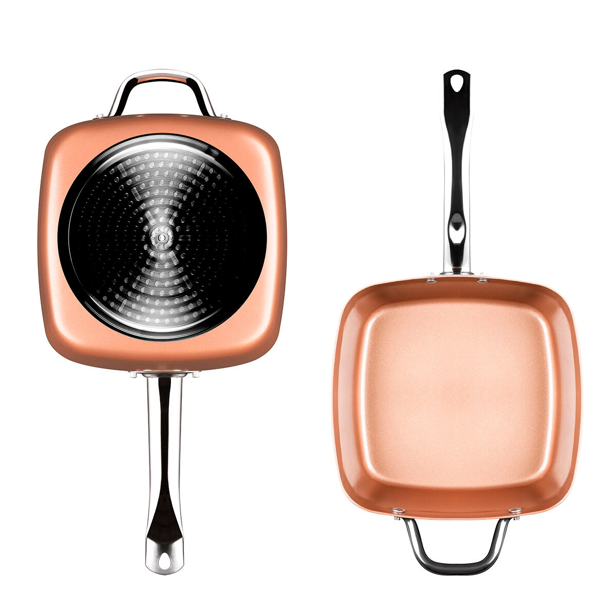 Set Višenamjenskih Keramičkih Tava 5 u 1 Copper Coppans InnovaGoods 4 Dijelova