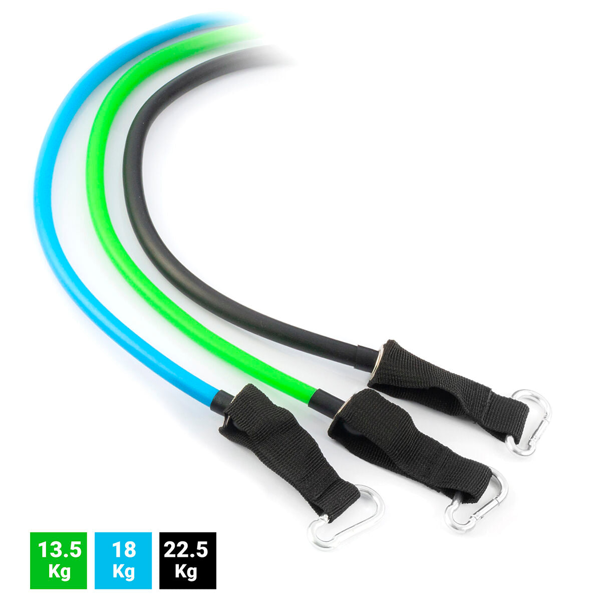 Set traka otpora s dodacima i vodičem za vježbu Tribainer InnovaGoods 3 kom.