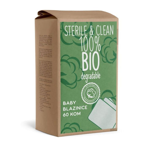 STERILE &amp; CLEAN 100% BIO DEGRADABLE, BABY BLAZINICE 60 KOM