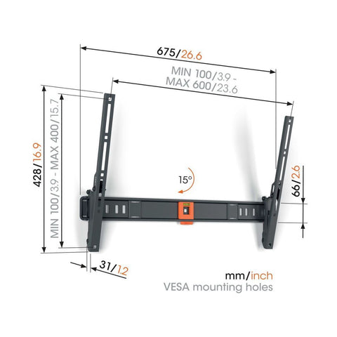 Vogels TVM1613, zidni nosač za ekrane od 40&quot;-77&quot;, nagib do 15°, do 35kg