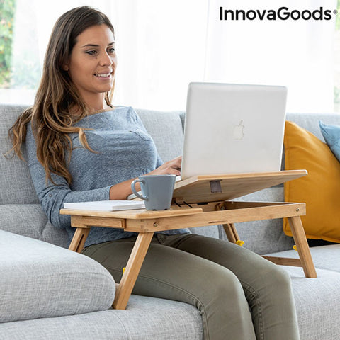 Pomoćni Sklopivi Stol od Bambusa Lapwood InnovaGoods