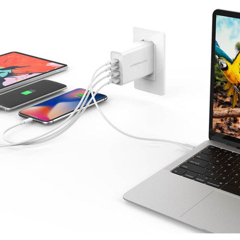 HyperDrive, GaN 100W USB-C punjač, sa 2xUSB-C/2xUSB3.0, putni priključci