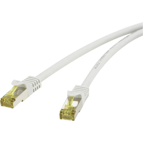 Renkforce RF-4149867 RJ45 mrežni kabel, Patch kabel cat 6a (sirovi kabel cat 7) S/FTP 3.00 m siva sa zaštitom za nosić, vatrostalan 1 St.